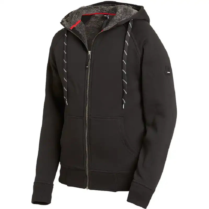 FHB Kapuzen-Sweatjacke mit Webpelz JÖRG schwarz