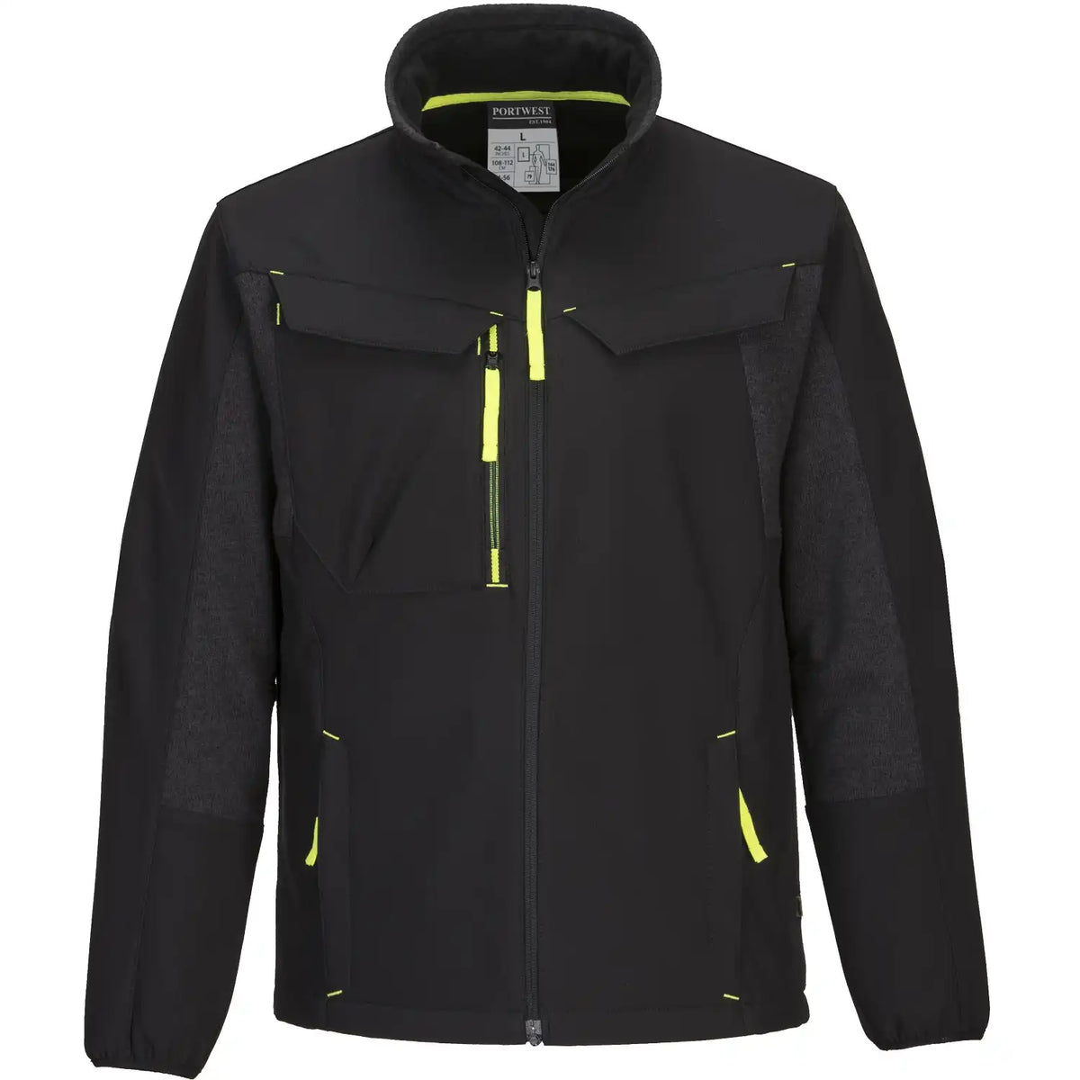 Portwest T753 WX3 Eco Hybrid-Softshelljacke schwarz – schwarz