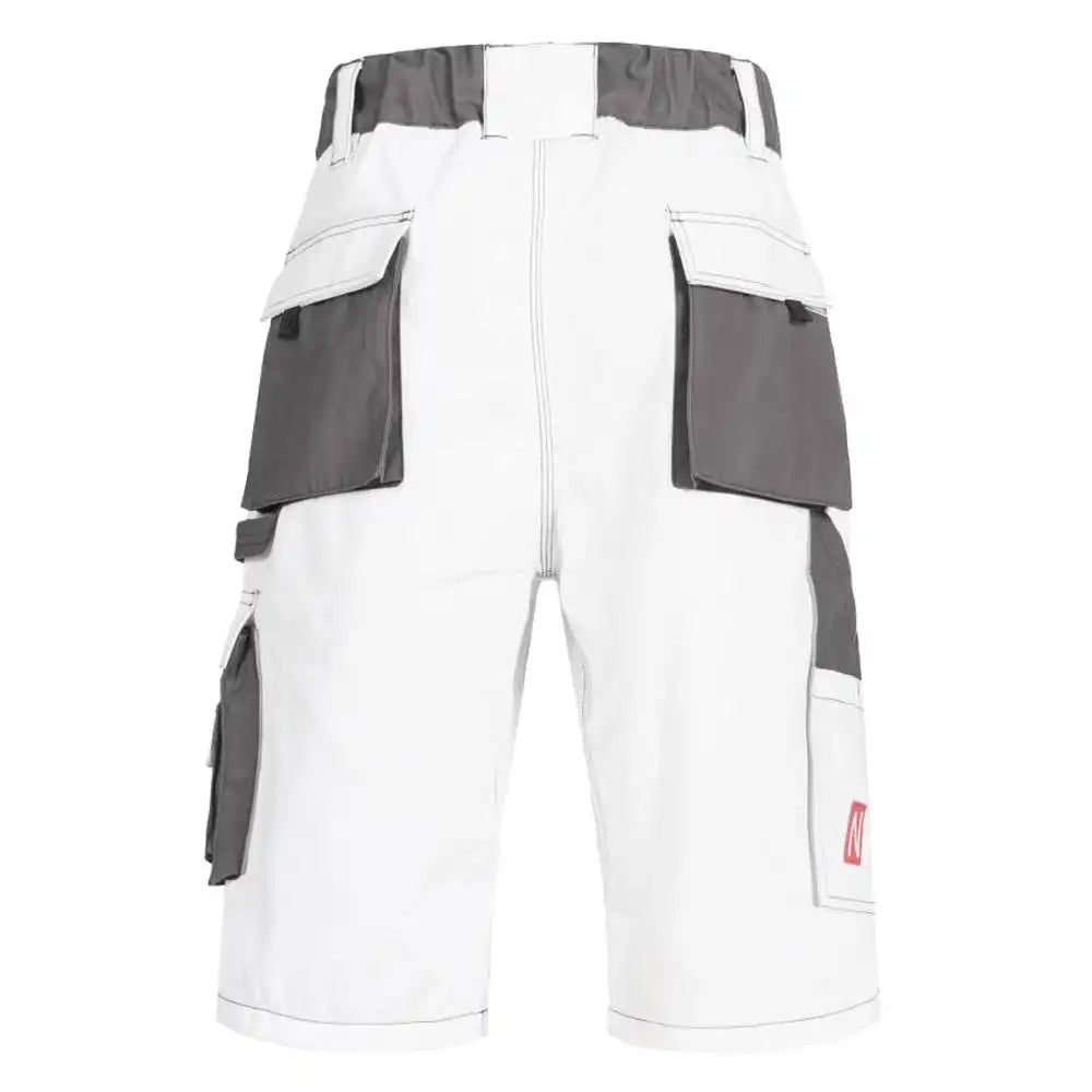 Nitras Motion TEX Plus Arbeitsshorts – weiß/grau