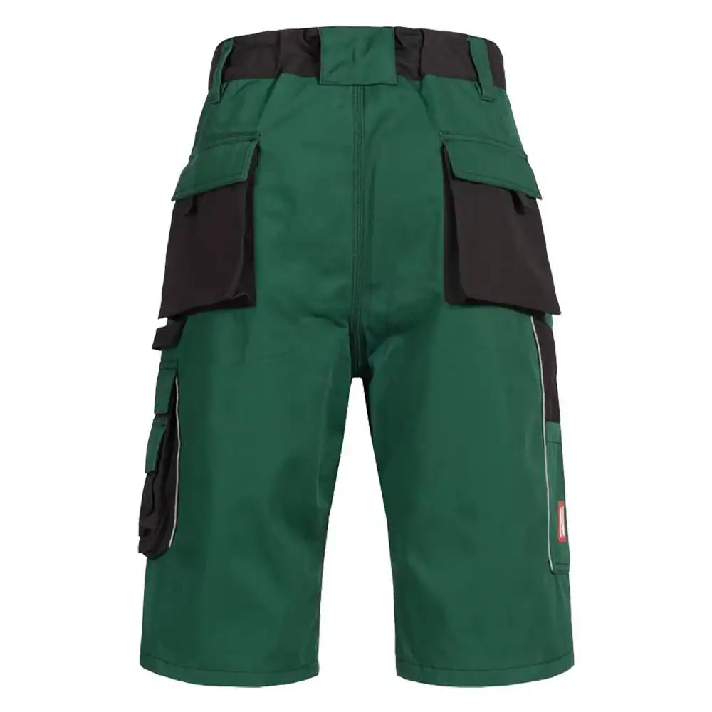 Nitras Motion TEX Plus Arbeitsshorts – grün/schwarz