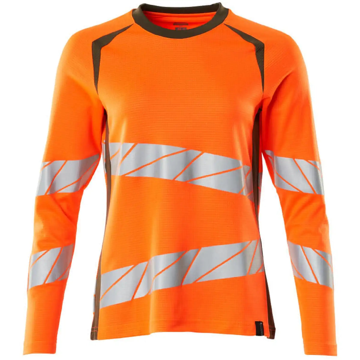 Mascot Damen Accelerate Safe Warn-Langarmshirt – orange/moosgrün