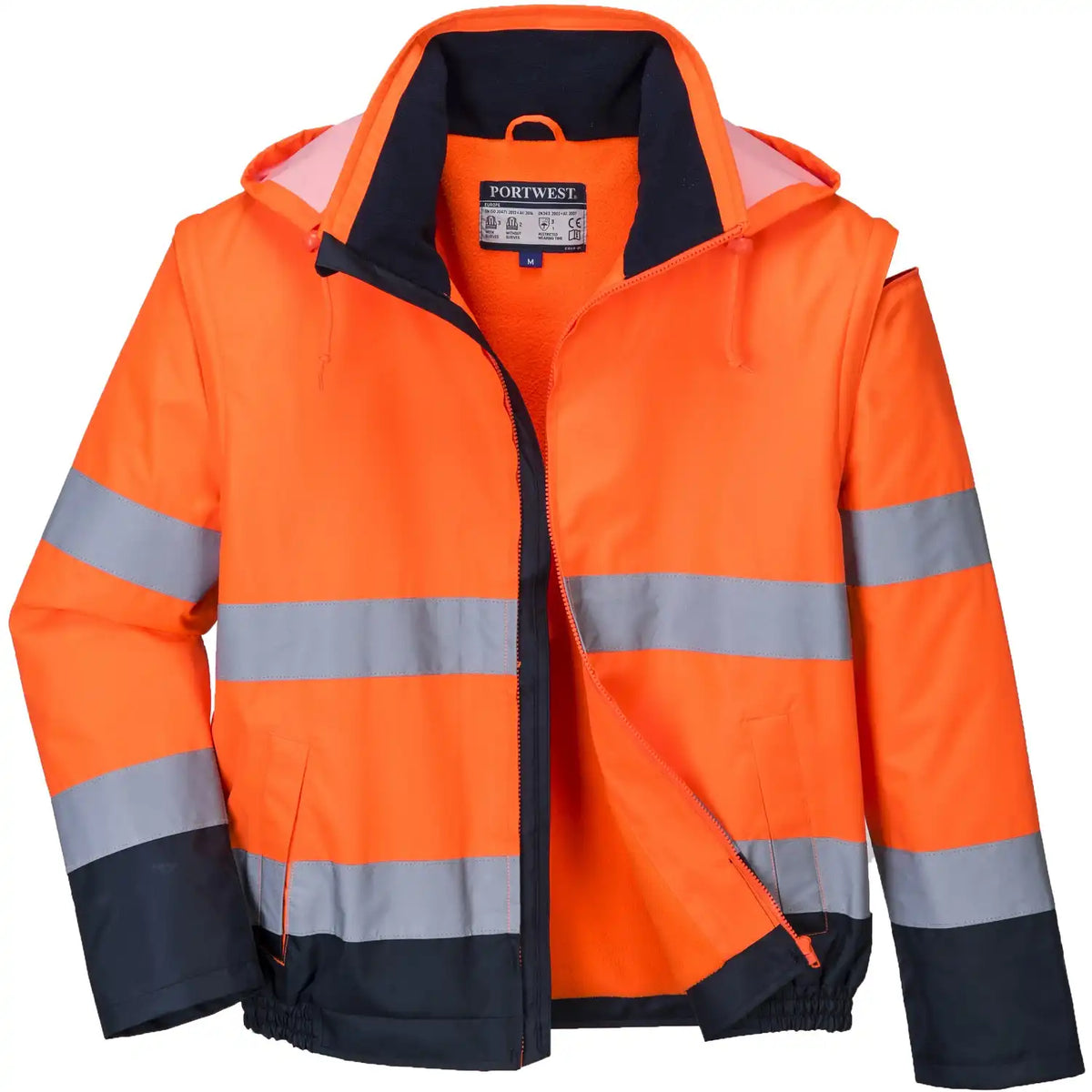 Portwest 2in1 C464 Essential Warnschutzwinterjacke – orange/marine