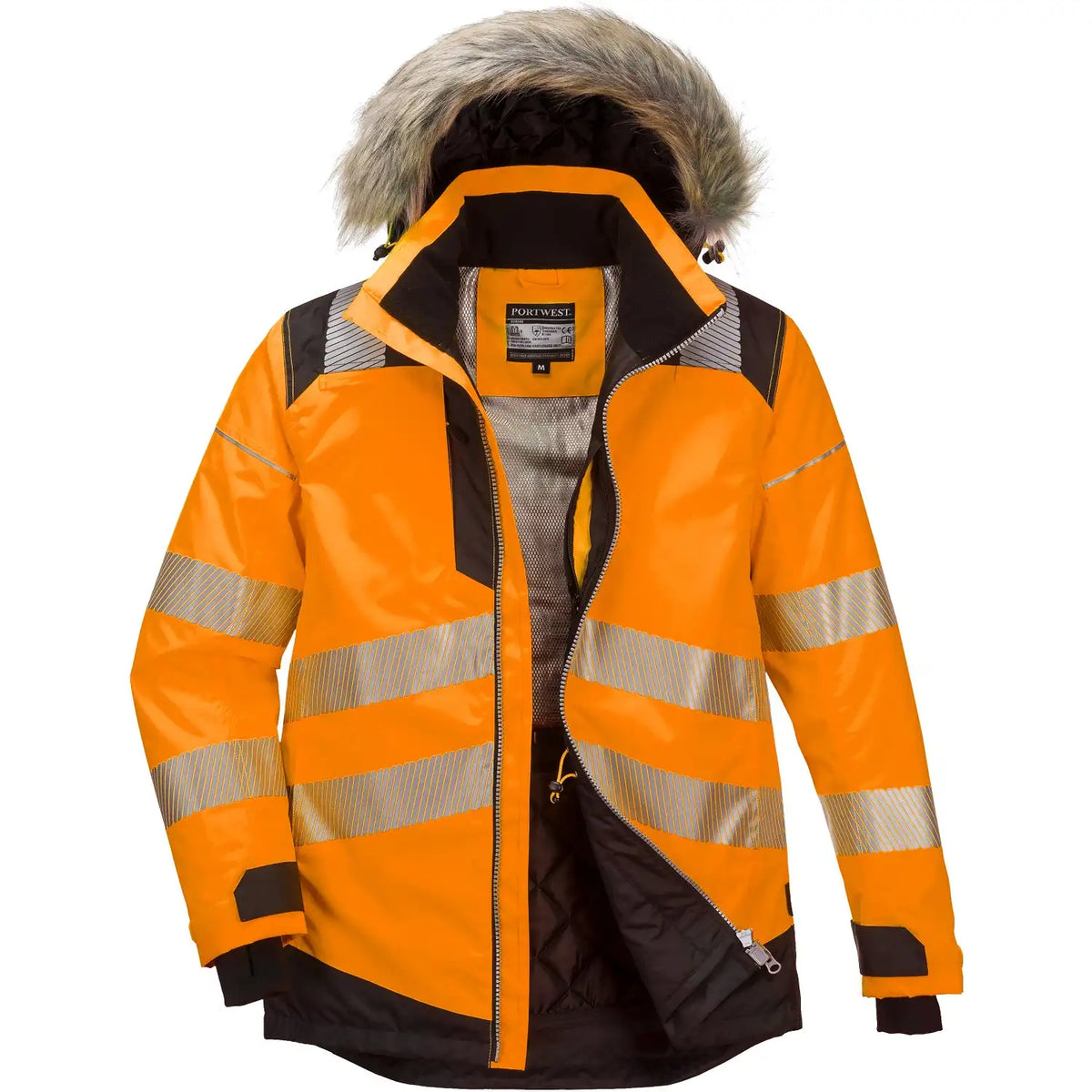 Portwest PW369 PW3 Warnschutz Winterparka – orange/schwarz