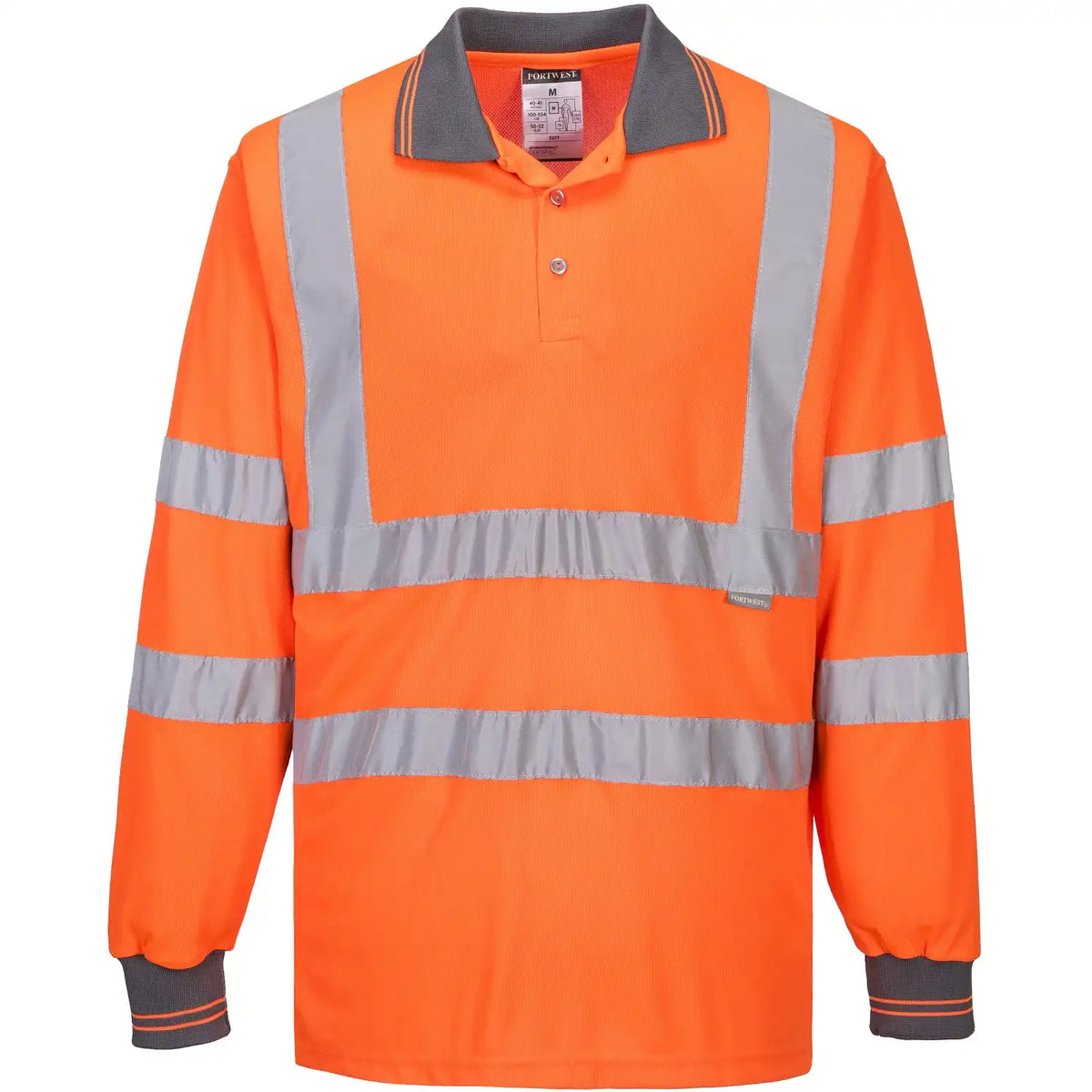 Portwest S277 Warnschutz Langarm Poloshirt – orange