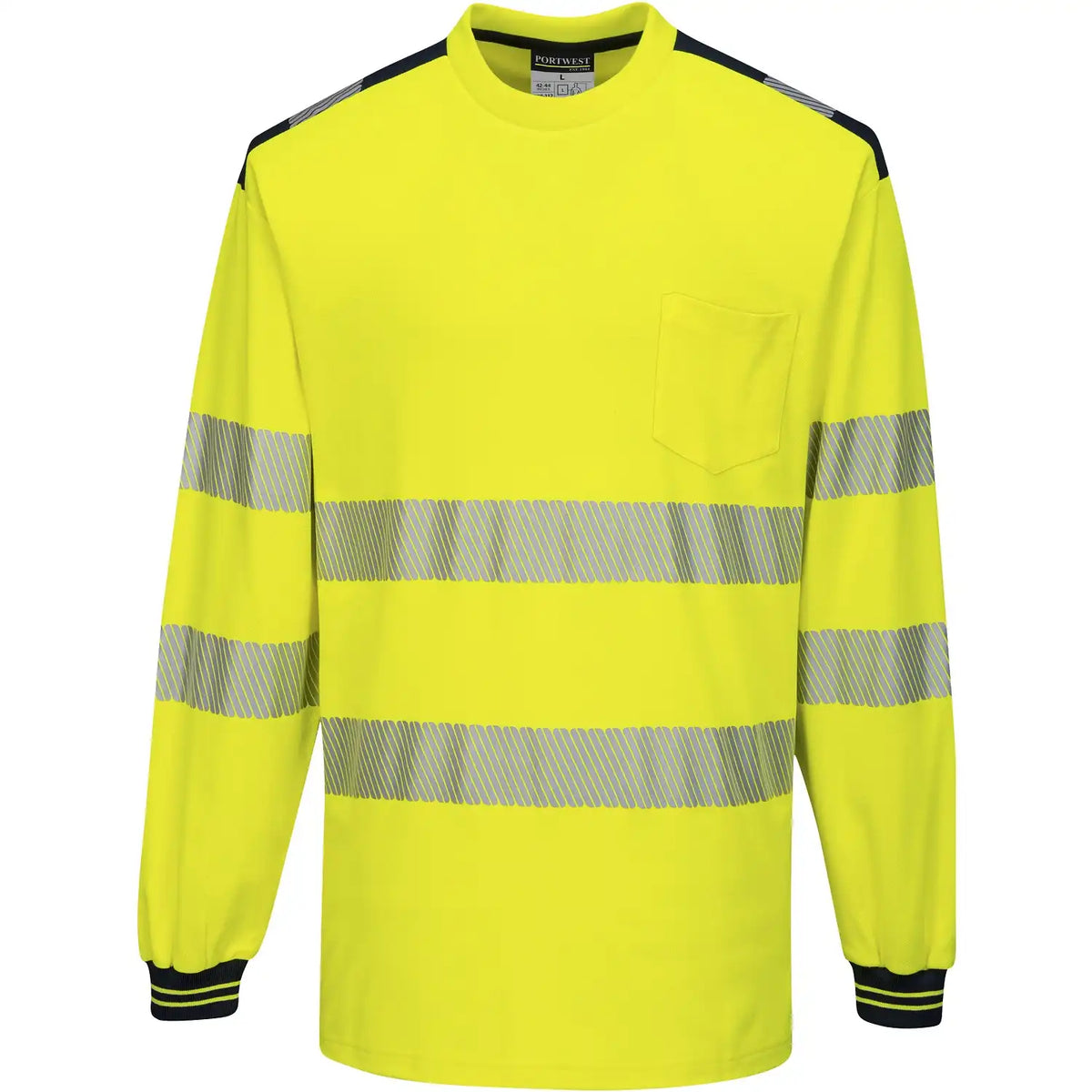 Portwest T185 PW3 Warnschutz Langarmshirt – gelb/schwarz