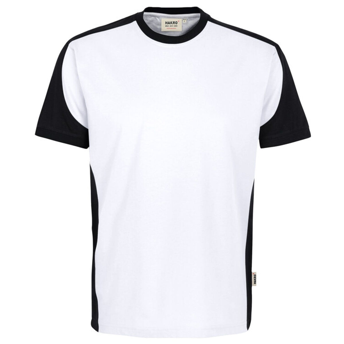 Hakro 590 T-Shirt Contrast Mikralinar Eco – weiß