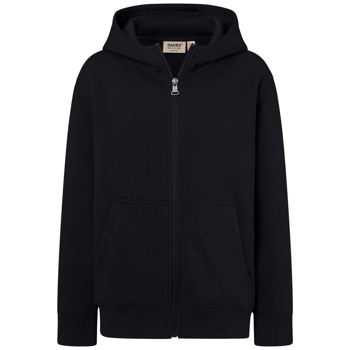 Hakro 565 Kinder Sweatjacke Bio-Baumwolle – schwarz