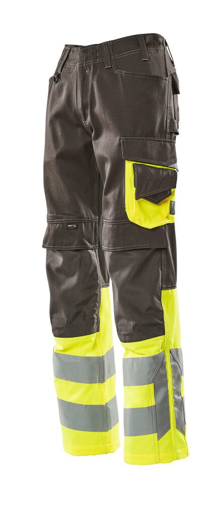 Mascot Leeds Safe Supreme Warnschutzhose – dunkelanthrazit/gelb