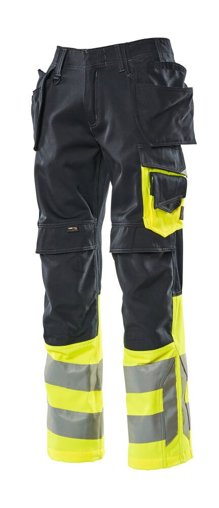 Mascot Safe Supreme Warnschutz Handwerkerhose – schwarzblau/gelb