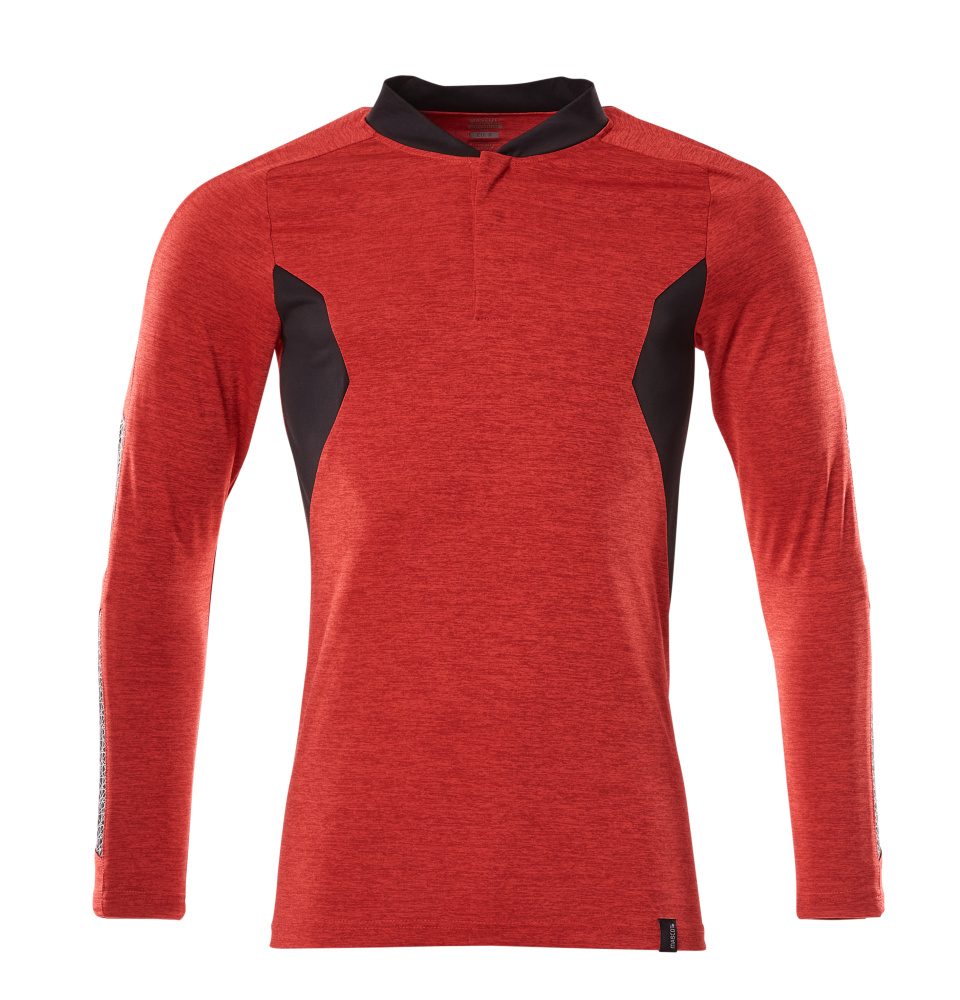Mascot Coolmax Pro Accelerate Langarm-Poloshirt – verkehrsrot/schwarz