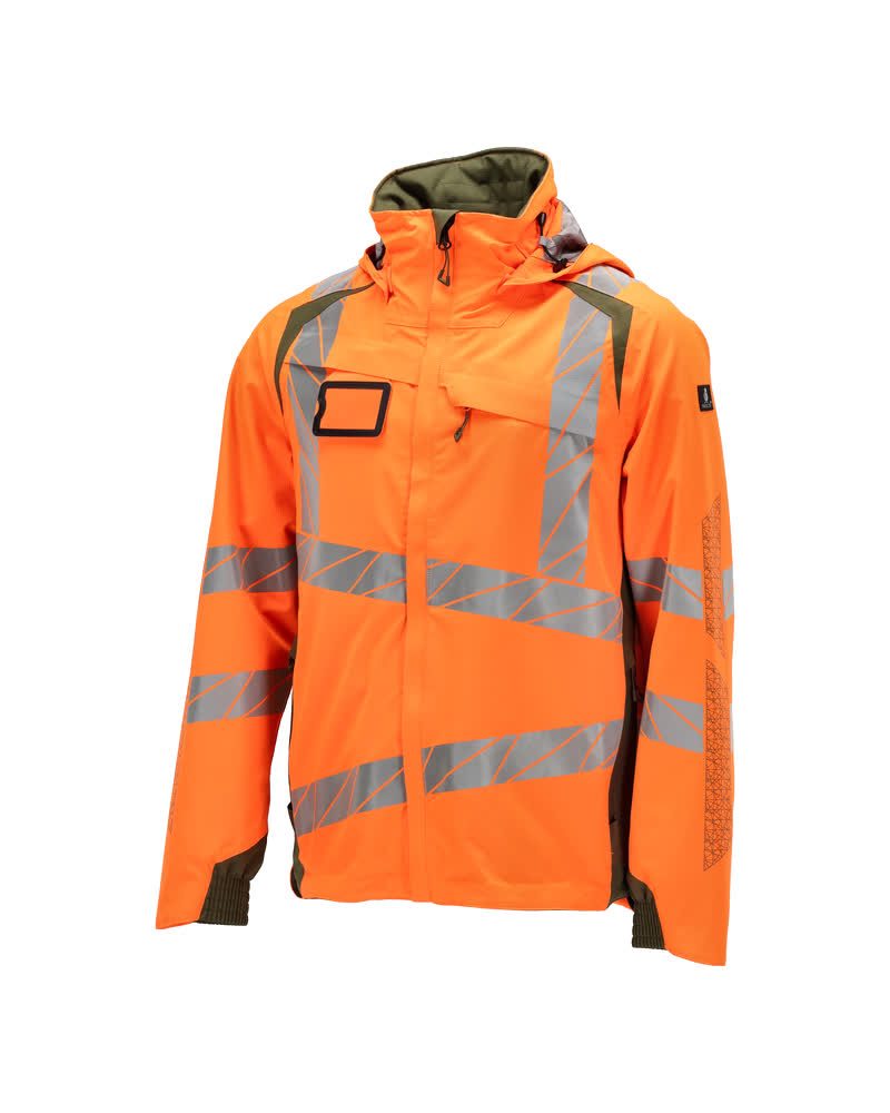 Mascot Accelerate Safe Warnschutz Regenjacke – orange/moosgrün