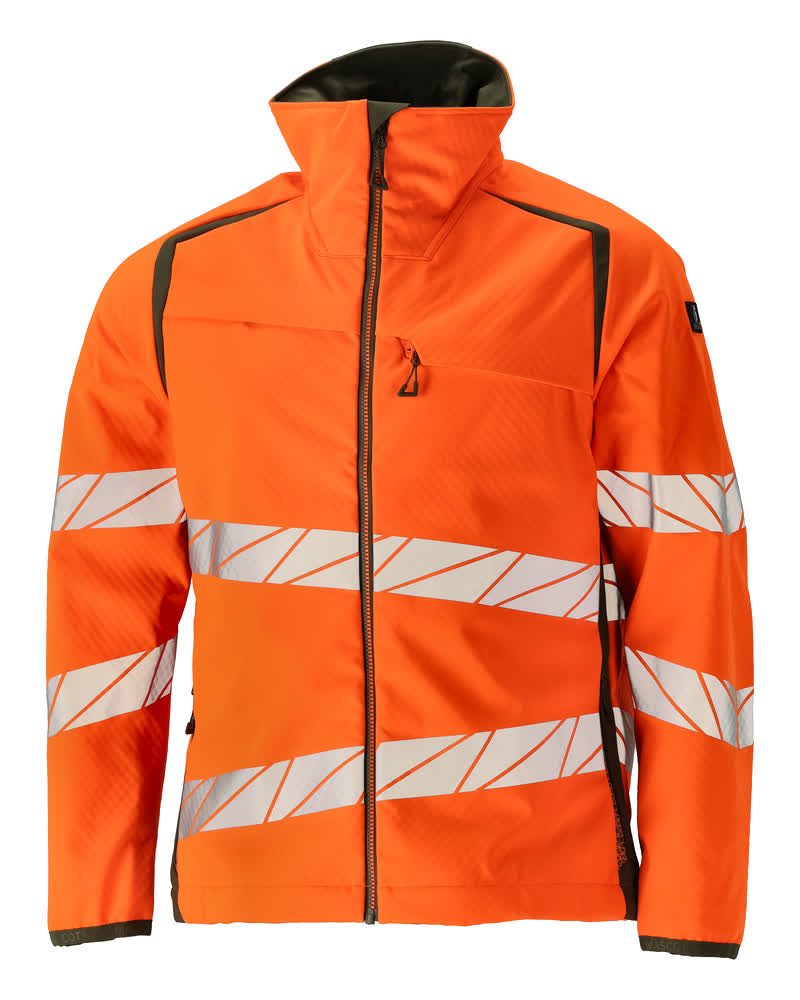 Mascot Accelerate Safe Warn-Softshelljacke – orange/moosgrün