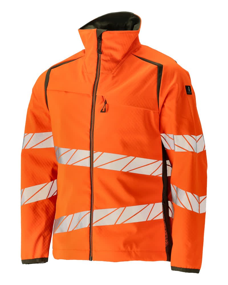 Mascot Accelerate Safe Warn-Softshelljacke – orange/moosgrün