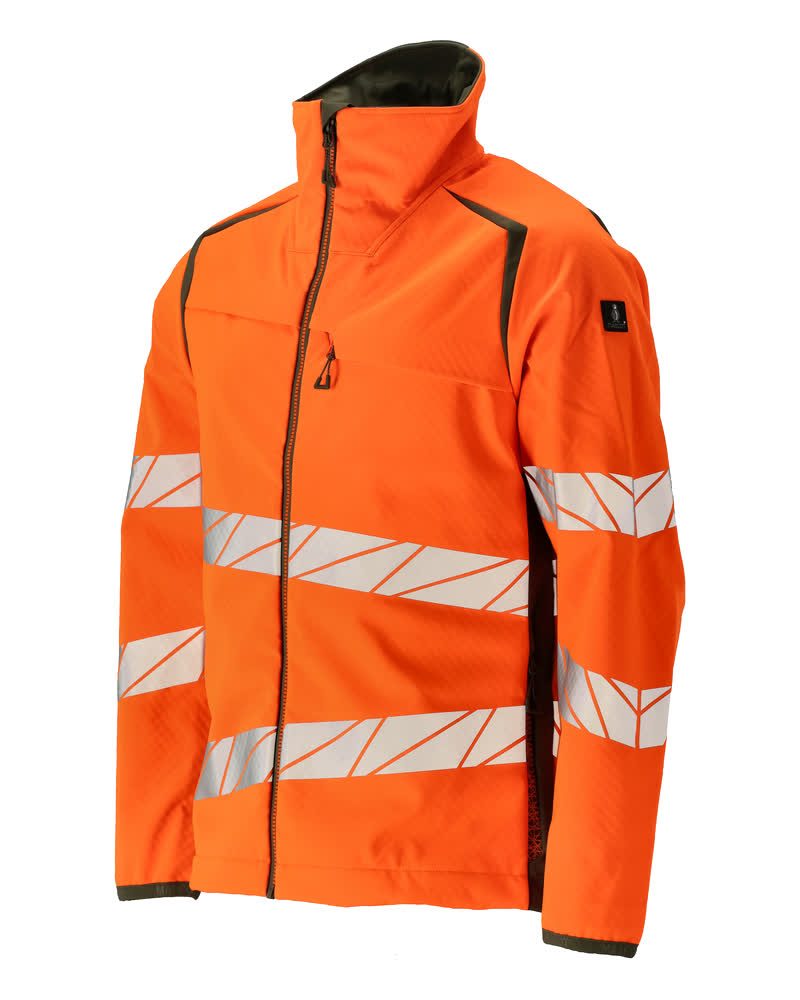 Mascot Accelerate Safe Warn-Softshelljacke – orange/moosgrün