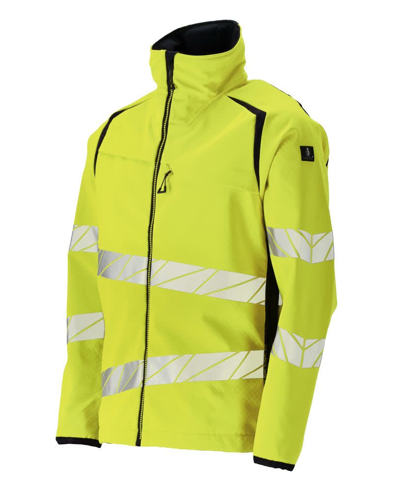 Mascot Accelerate Safe Warn-Softshelljacke – gelb/schwarzblau