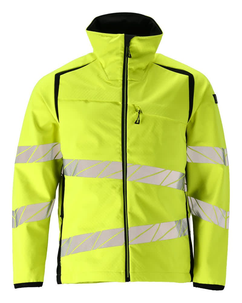 Mascot Accelerate Safe Warn-Softshelljacke – gelb/schwarz