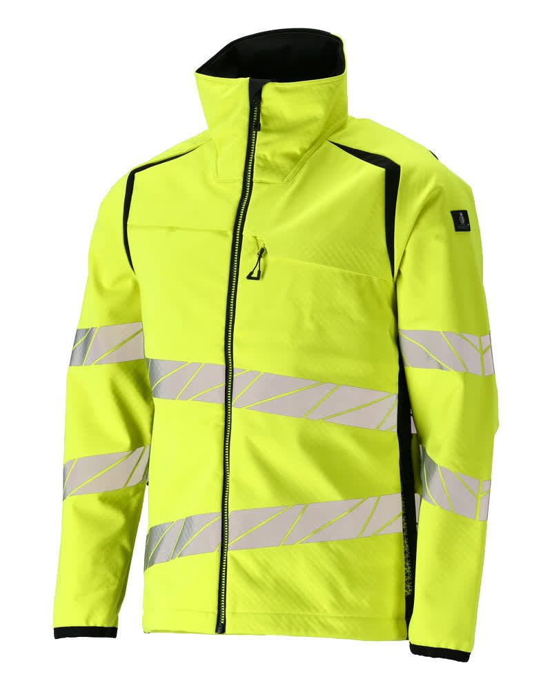Mascot Accelerate Safe Warn-Softshelljacke – gelb/schwarz