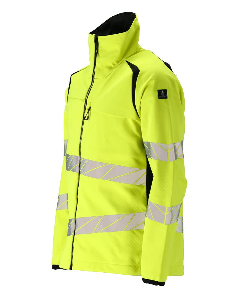 Mascot Accelerate Safe Warn-Softshelljacke – gelb/schwarz