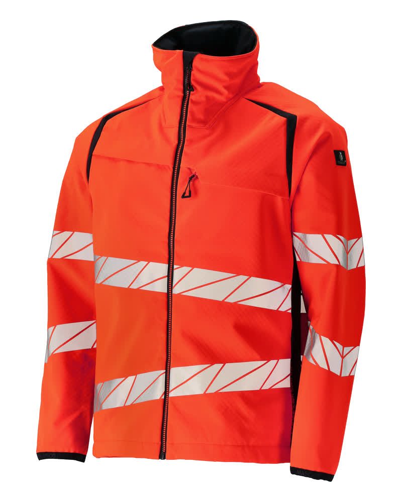 Mascot Accelerate Safe Warn-Softshelljacke – rot/schwarzblau