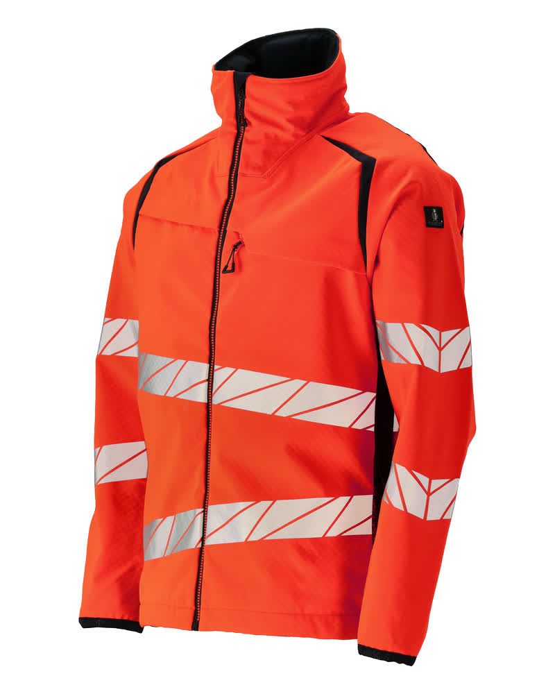 Mascot Accelerate Safe Warn-Softshelljacke – rot/schwarzblau