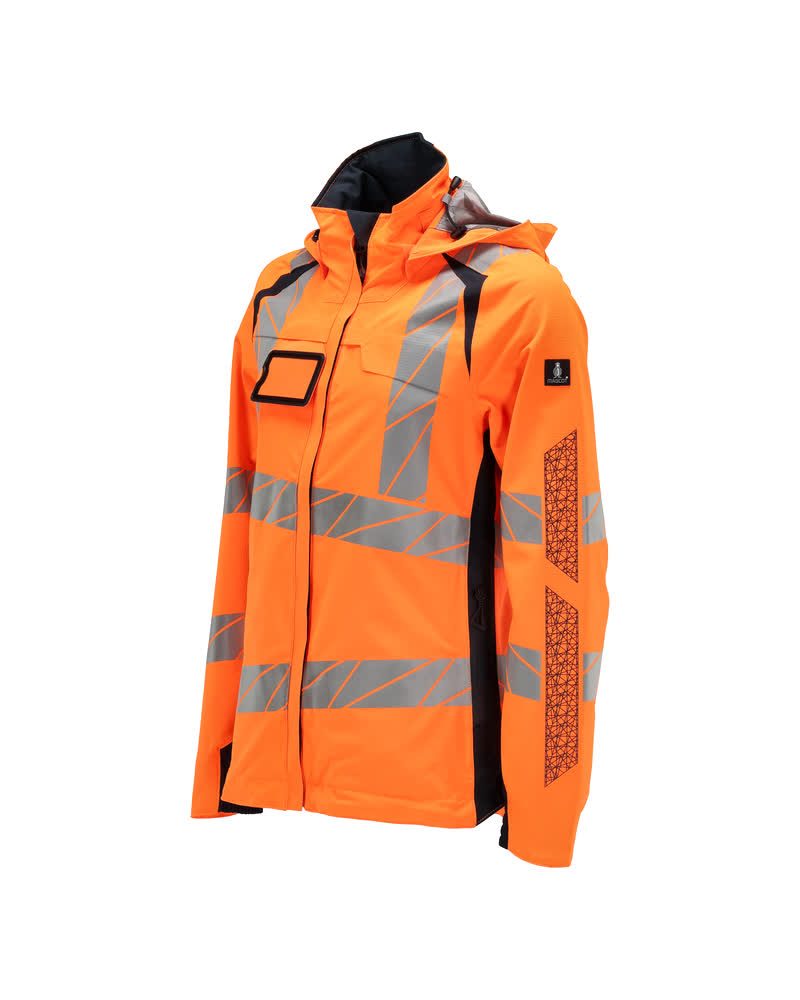Mascot Damen Accelerate Safe Warnschutz Regenjacke – orange/schwarzblau