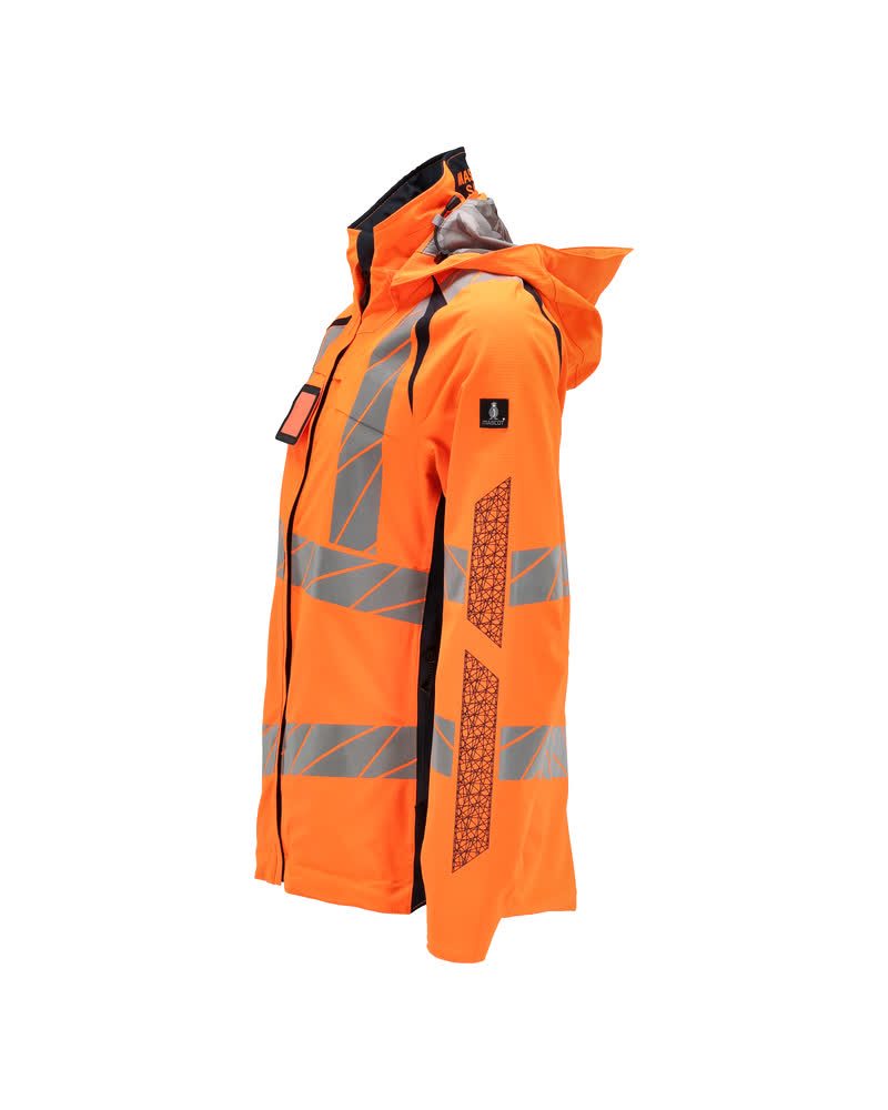 Mascot Damen Accelerate Safe Warnschutz Regenjacke – orange/schwarzblau