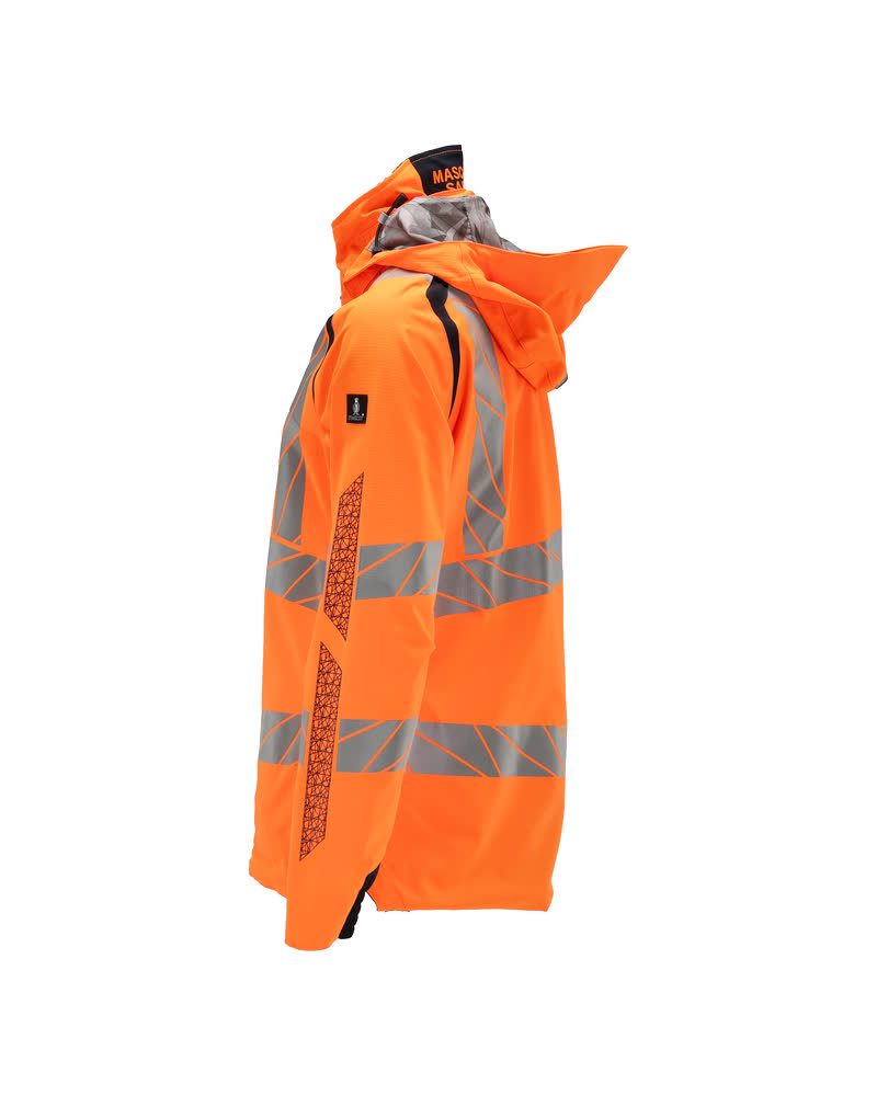 Mascot Damen Accelerate Safe Warnschutz Regenjacke – orange/schwarzblau