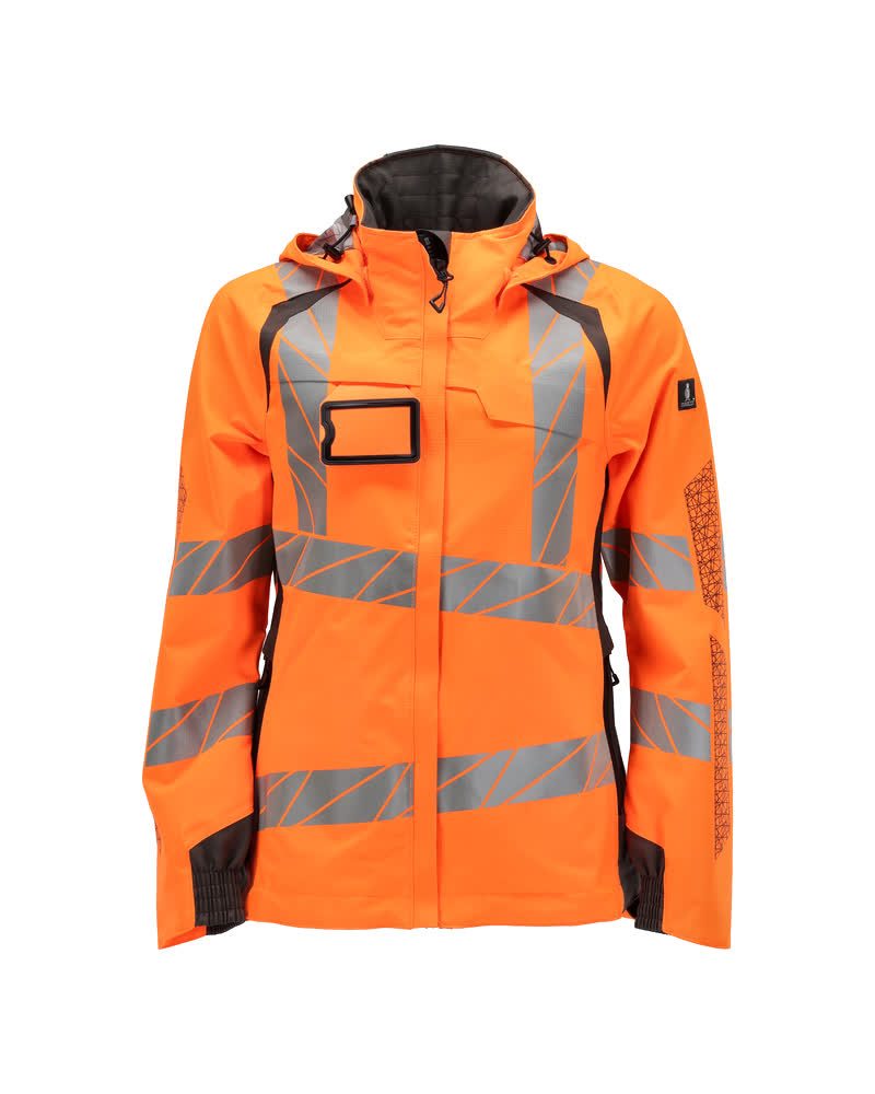 Mascot Damen Accelerate Safe Warnschutz Regenjacke – orange/dunkelanthrazit