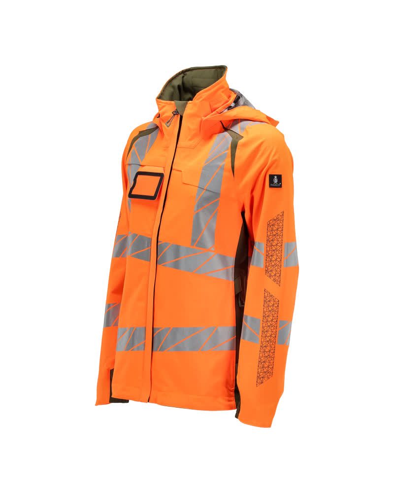 Mascot Damen Accelerate Safe Warnschutz Regenjacke – orange/moosgrün