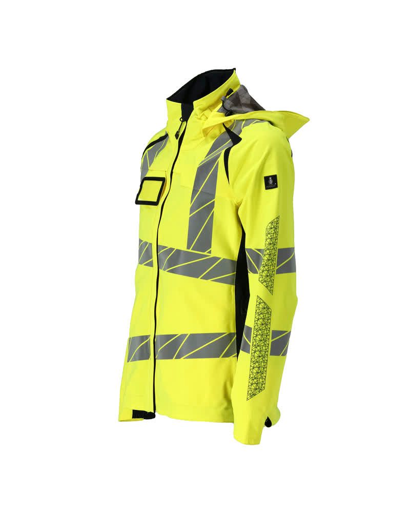 Mascot Damen Accelerate Safe Warnschutz Regenjacke – gelb/schwarzblau