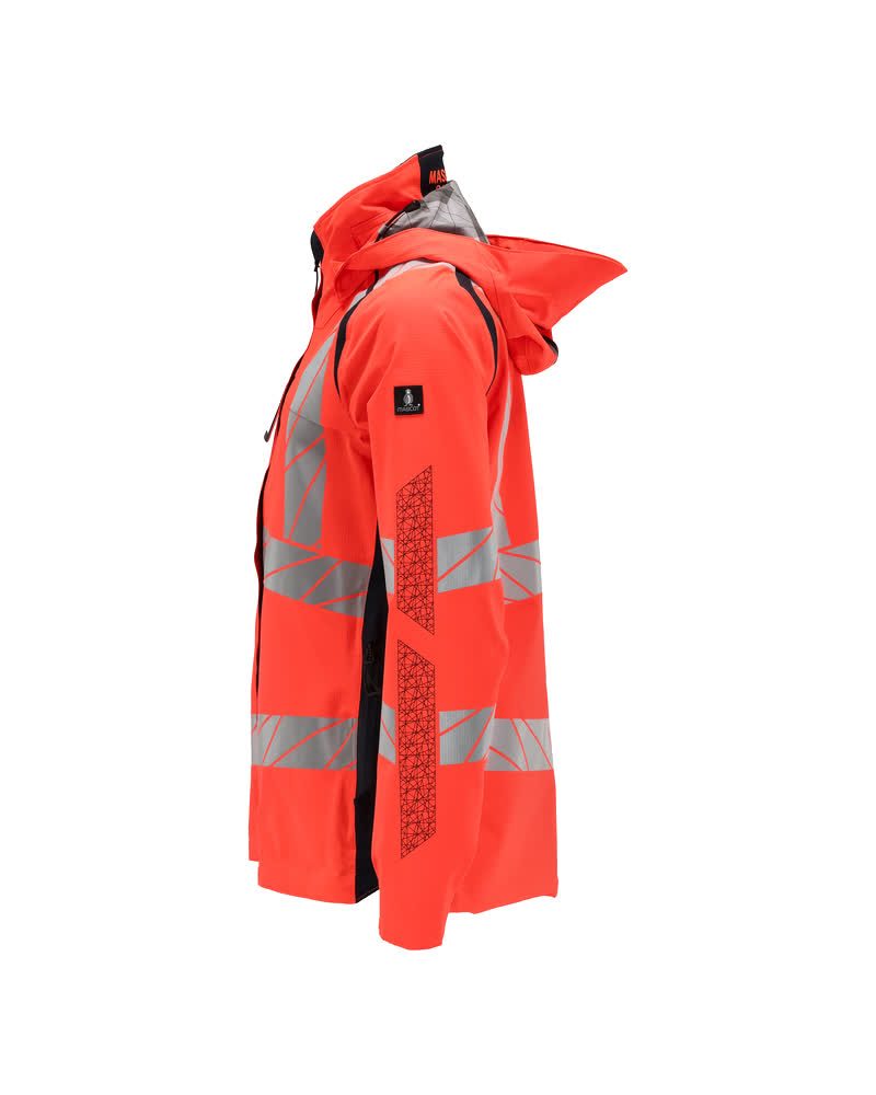 Mascot Damen Accelerate Safe Warnschutz Regenjacke – rot/schwarzblau