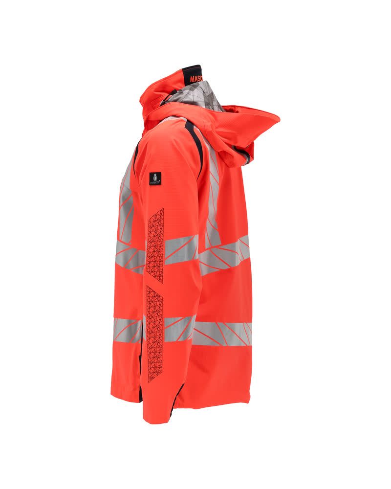 Mascot Damen Accelerate Safe Warnschutz Regenjacke – rot/schwarzblau
