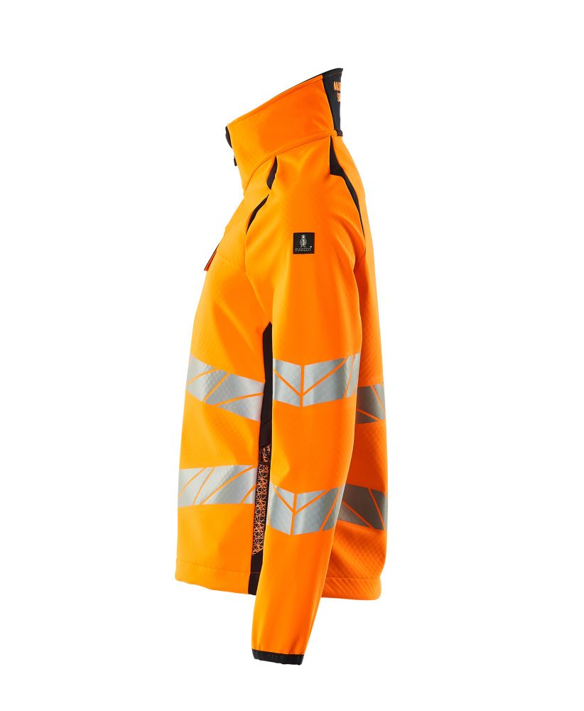 Mascot Damen Accelerate Safe Warn-Softhelljacke – orange/schwarzblau