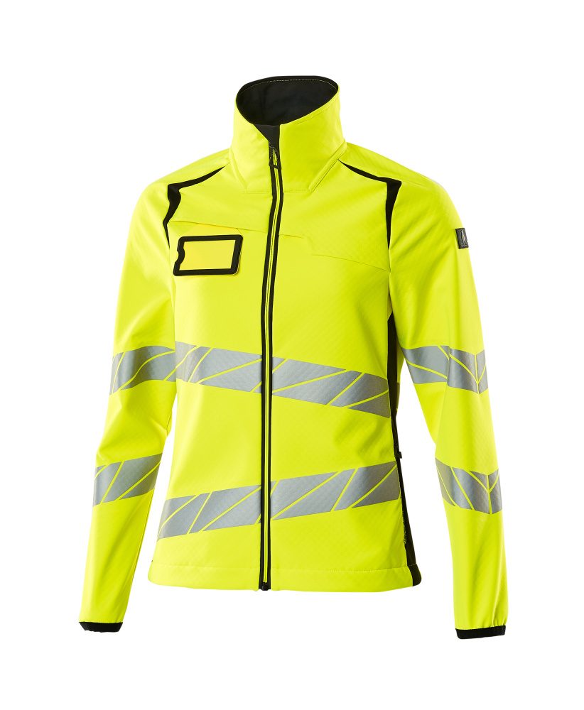 Mascot Damen Accelerate Safe Warn-Softhelljacke – gelb/schwarz
