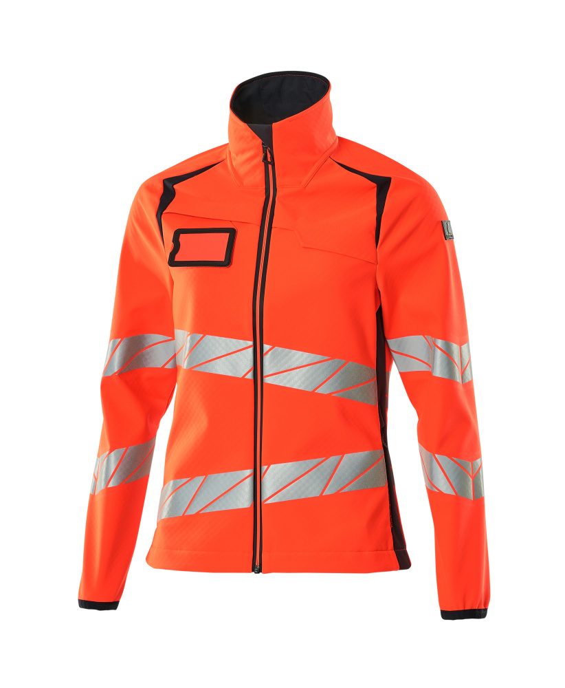 Mascot Damen Accelerate Safe Warn-Softhelljacke – rot/schwarzblau