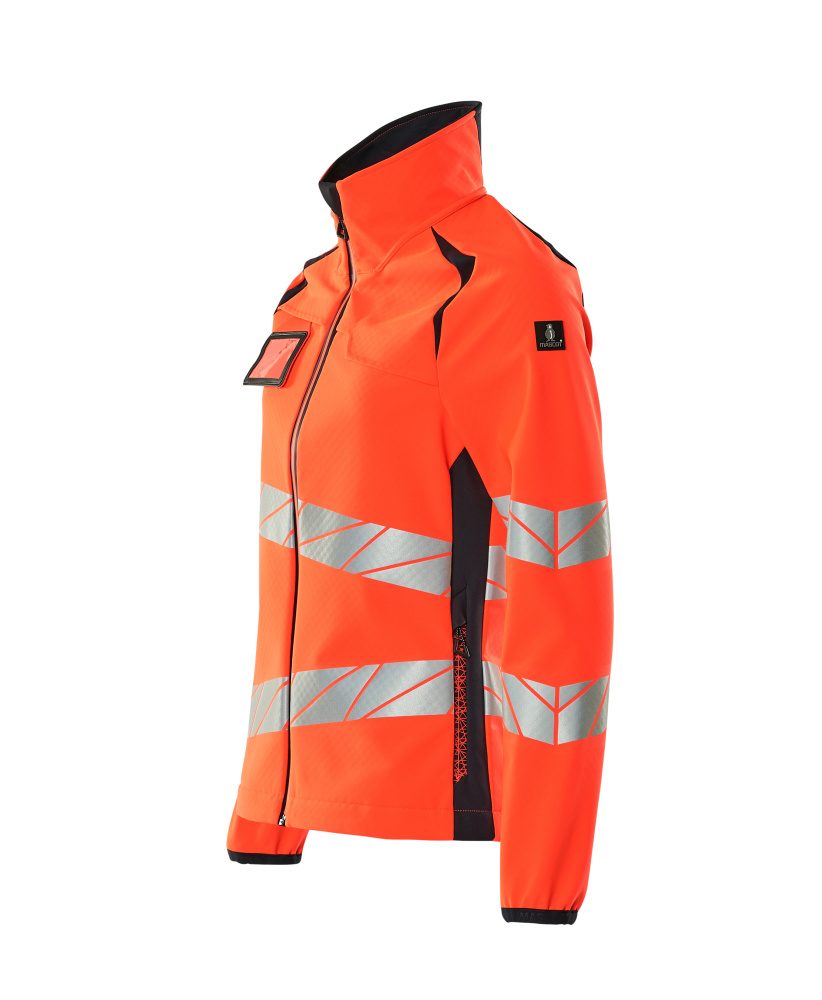 Mascot Damen Accelerate Safe Warn-Softhelljacke – rot/schwarzblau
