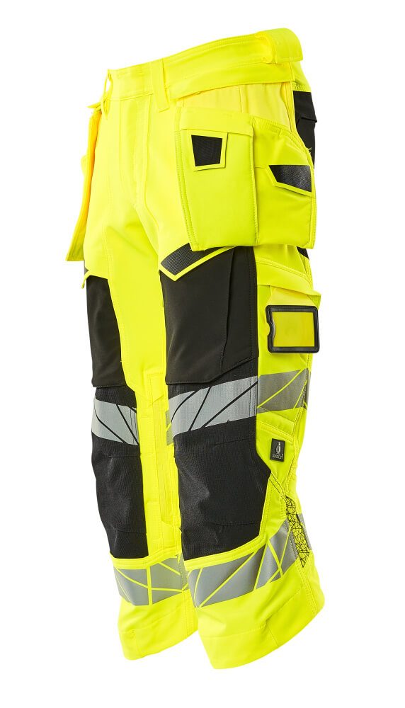 Mascot Accelerate Safe Warn-Dreiviertel-Hose – gelb/schwarz