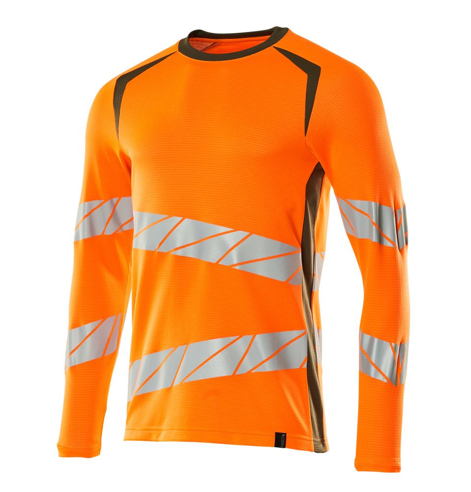 Mascot Accelerate Safe Warnschutz Langarmshirt – orange/moosgrün