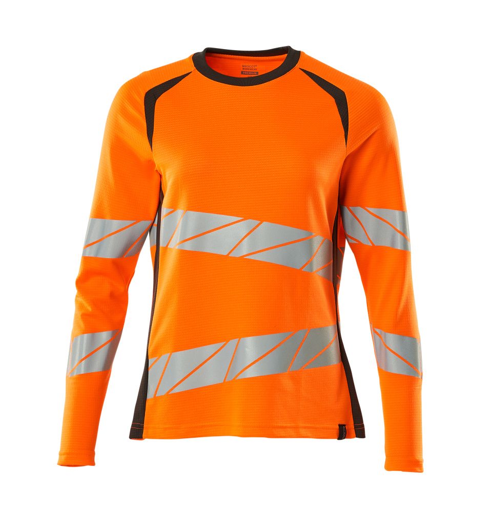 Mascot Damen Accelerate Safe Warn-Langarmshirt – orange/dunkelanthrazit
