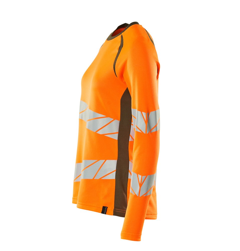 Mascot Damen Accelerate Safe Warn-Langarmshirt – orange/moosgrün
