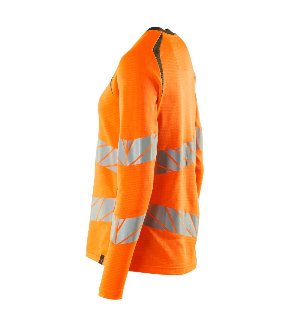 Mascot Damen Accelerate Safe Warn-Langarmshirt – orange/moosgrün