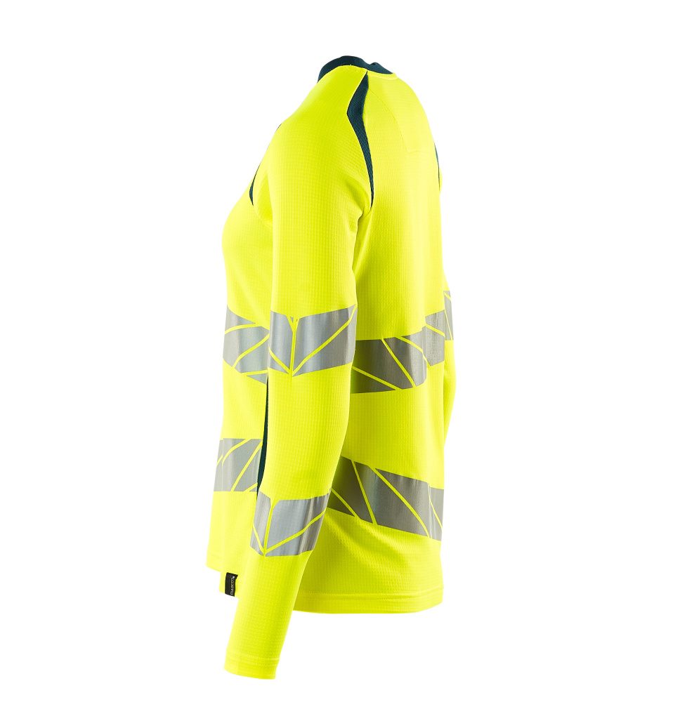 Mascot Damen Accelerate Safe Warn-Langarmshirt – gelb/dunkelpetroleum