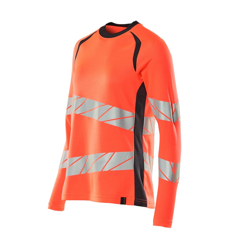 Mascot Damen Accelerate Safe Warn-Langarmshirt – rot/schwarzblau