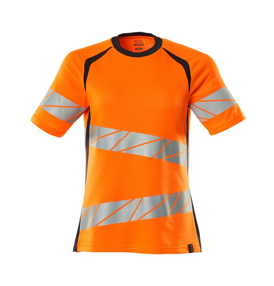 Mascot Damen Accelerate Safe Warnschutz T-Shirt – orange/schwarzblau