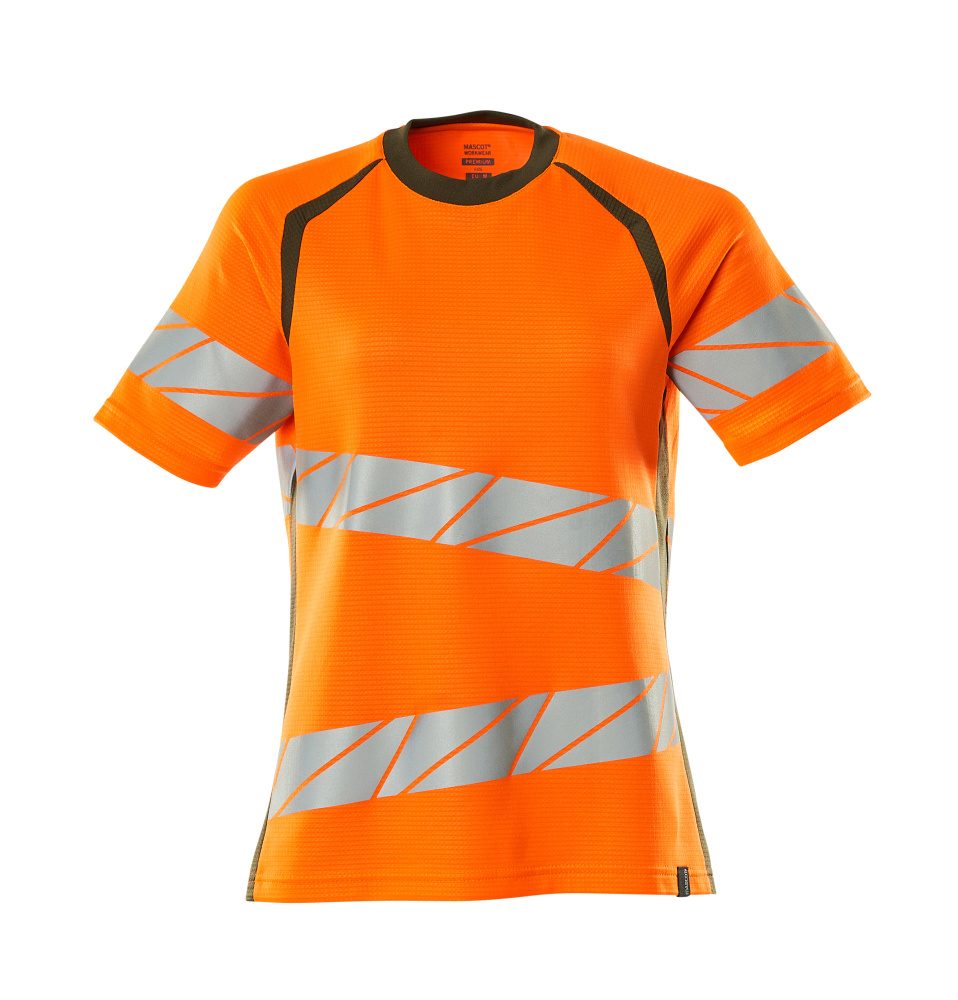 Mascot Damen Accelerate Safe Warnschutz T-Shirt – orange/moosgrün