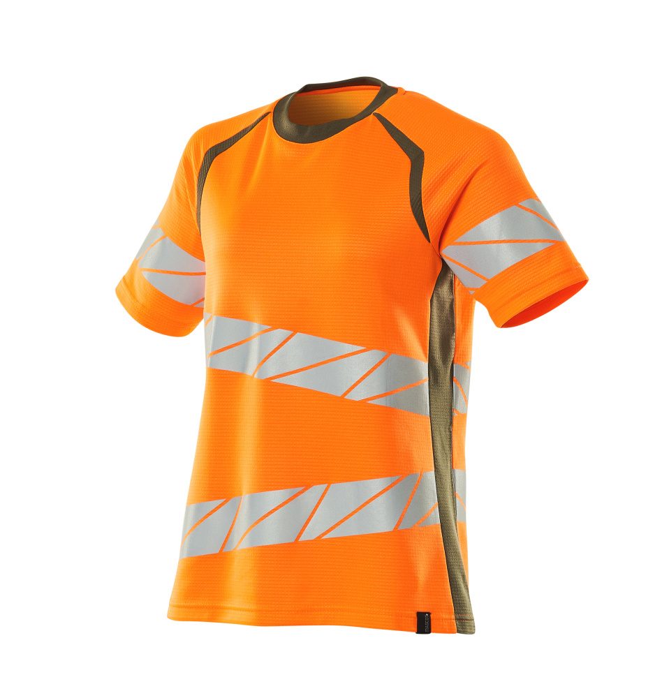 Mascot Damen Accelerate Safe Warnschutz T-Shirt – orange/moosgrün