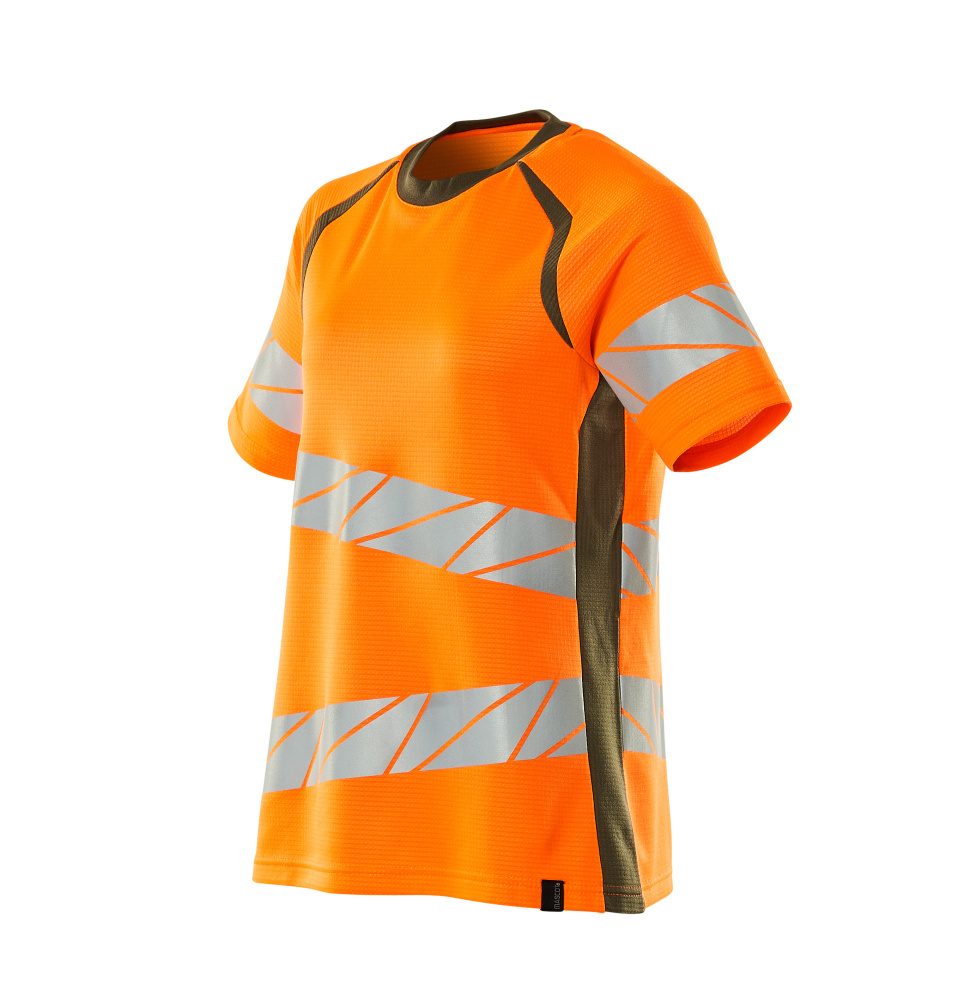 Mascot Damen Accelerate Safe Warnschutz T-Shirt – orange/moosgrün