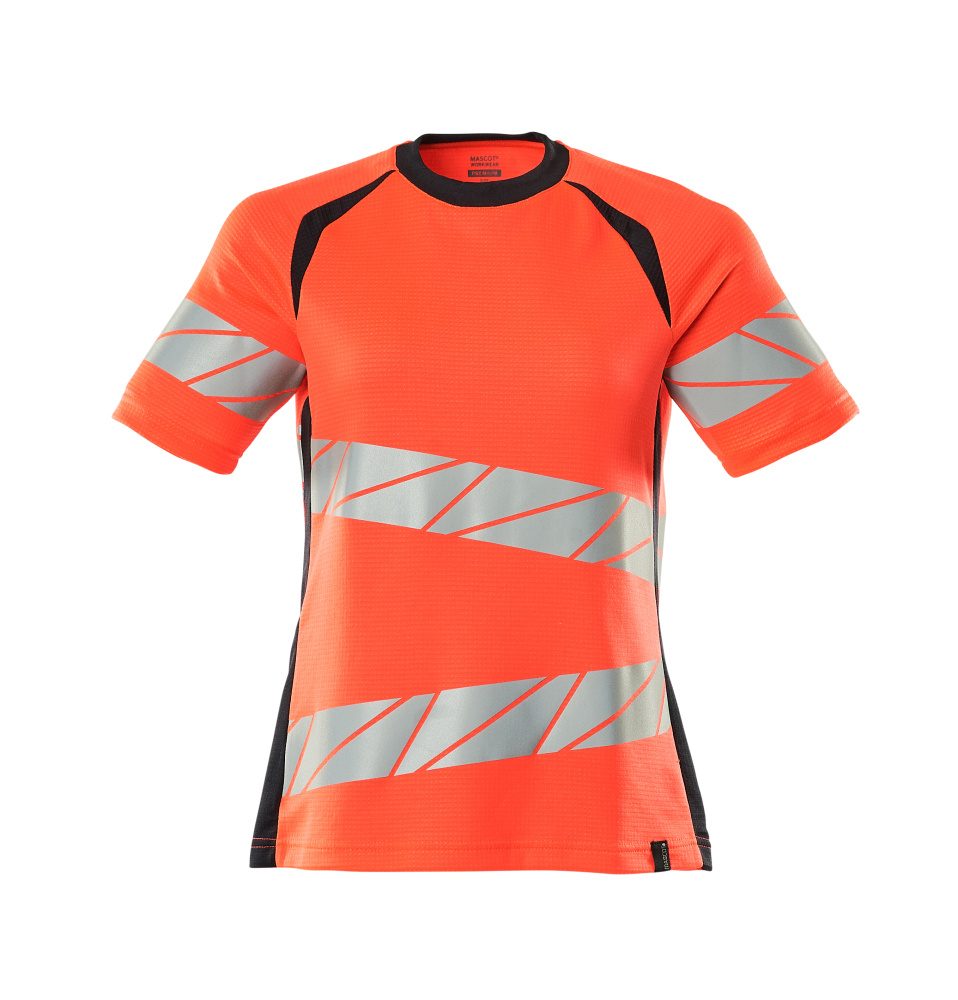 Mascot Damen Accelerate Safe Warnschutz T-Shirt – rot/schwarzblau