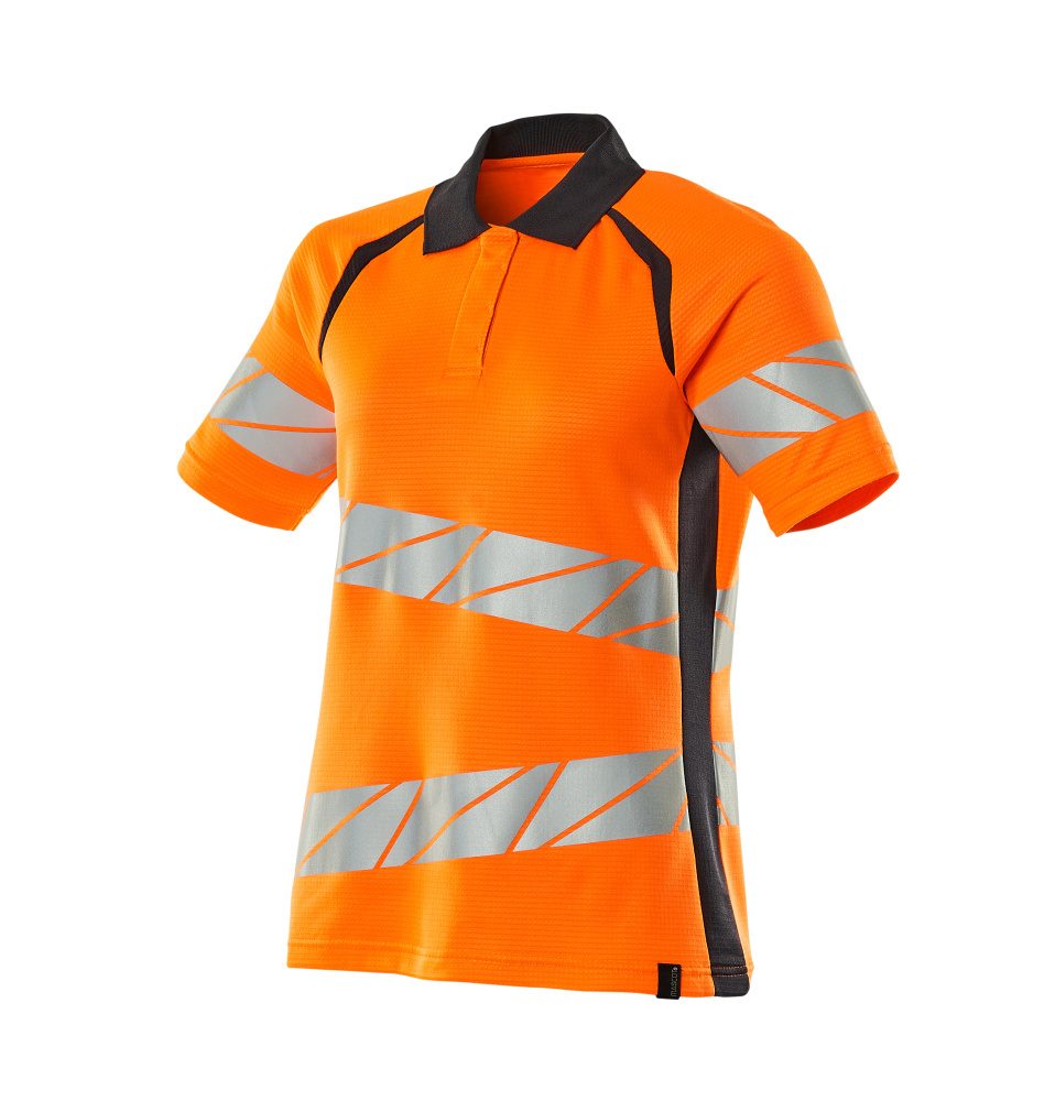 Mascot Damen Accelerate Safe Warnschutz Polo-Shirt – orange/schwarzblau