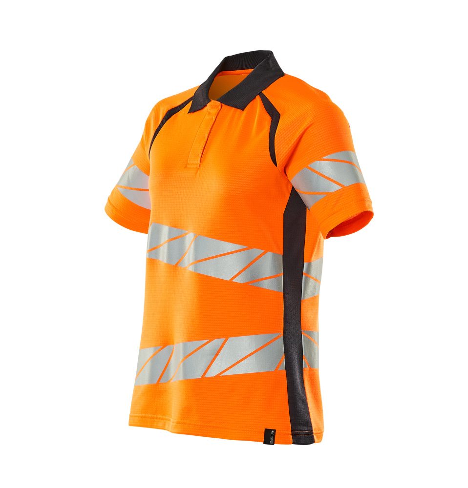 Mascot Damen Accelerate Safe Warnschutz Polo-Shirt – orange/schwarzblau